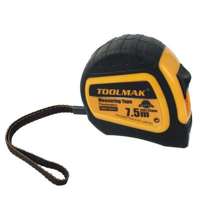 Toolmak Tape Measure (Pack Of 6) Yellow/black (7.5M X 25mm) from B&Q