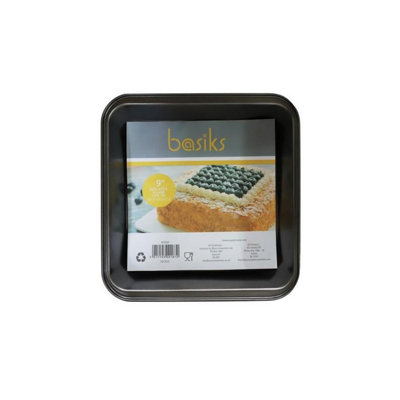 Basiks Square Non-Stick Cake Tin Black (9In) from B&Q