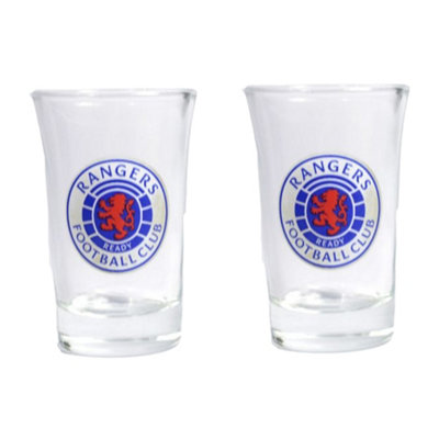  - Rangers Fc Wordmark Crest 40Ml Shot Gl (Pack Of 2) Blue/red (One Size)