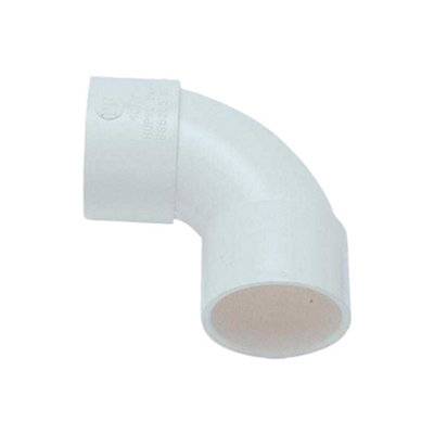 Davant Solvent Weld Swept Bend White (40mm) from B&Q