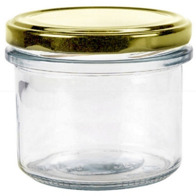 B2C Glass Jar 235Ml 8Oz Jam Honey With Lids Preserving Chutney Storage X24 from B&Q