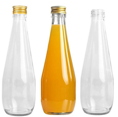 B&Q -  Glass Bottle 300Ml Storage With Cap 30Cl Juice Liqueur Liquid Home Brewing 0.3L 16X 300Ml Bottle + Cap