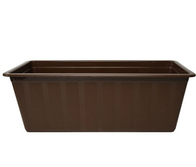 B2C Window Box Flowerpot Planter Rectangle Long Plastic Pot Indoor Outdoor Plant L40Cm X W18Cm X H14Cm Brown from B&Q