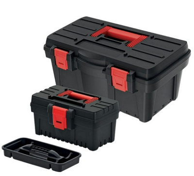 B2C 2In1 Toolbox Carry Case Storage Transport Box Carrier Chest Plastic Organizer from B&Q