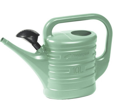 B&Q -  Garden Watering Can Plastic Large Handle  Outdoor Indoor With Rose 10L Sage