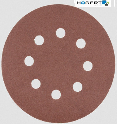 B&Q -  125mm5" 8 Hole Sanding Discs Grit Orbital Sander Pad Uk G140 5Pcs