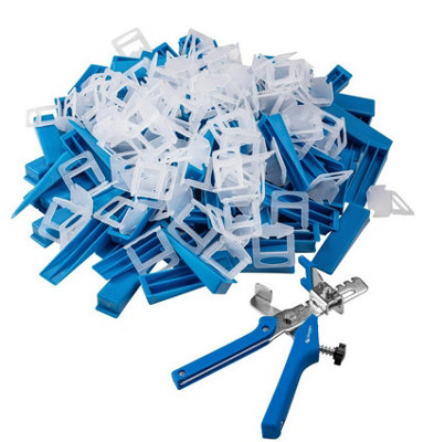 B2C 201 Piece Tile Leveling System  Multiple Clip Sizes (1 To 3mm)Wedges & Reusable 1.5mm from B&Q