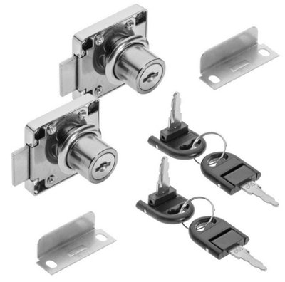 B2C 2X Cam Lock Drawer Furniture Post Mail Box Lock Cabinet Drawer 2 Keys Set 19mm