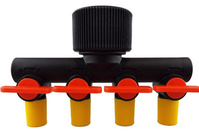 B2C 4mm Micro Irrigation Fitting Antelco Pipe Barbed Garden Watering Connector Valve 4 Way Manifold 3/4" Bspf from B&Q
