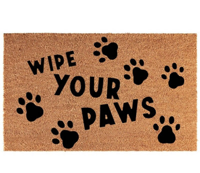 B2C Animal Lover Door Mat Doormats Non Slip Natural Coir Indoor Outdoor Home Garden Wipe Your Paws D2 from B&Q