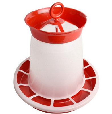 B2C Chicken Feeder Drinker Food Dispenser Waterer Bucket Poultry Hen Bird Plastic Round FeederLarge