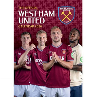 West Ham United Fc 2026 A3 Wall Calendar Maroon (One Size) from B&Q