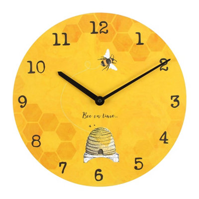  - Something Different Bee On Time Wall Clock Yellow (One Size)