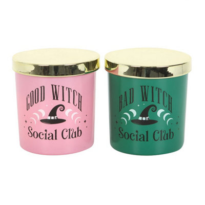 Something Different Good Witch And Bad Witch Scented Candle (Pack Of 2) White/pink/green (One Size) from B&Q