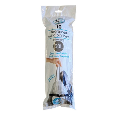Tidyz Drawstring Bin Bags (Pack Of 10) White (One Size) from B&Q