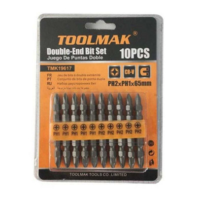  - Toolmak Double Ended Drill Bit (Pack Of 10) Silver (One Size)