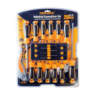 Toolmak Screwdriver Set (Pack Of 20) Orange/black (One Size) from B&Q