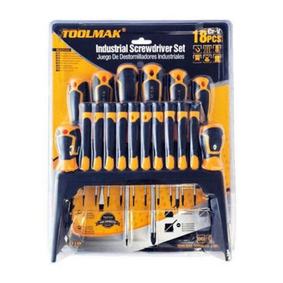Toolmak Screwdriver Set (Pack Of 18) Orange/black (One Size) from B&Q