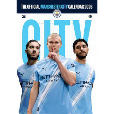 Manchester City Fc 2026 A3 Wall Calendar Multicoloured (One Size) from B&Q