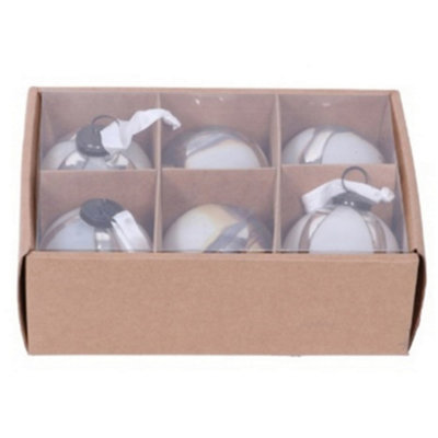 B&Q -  Ombre Bauble (Pack Of 6) Silver (One Size)