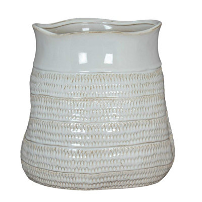 Hill Interiors Unisex White Tava Hewn Bud Vase In - Image 6