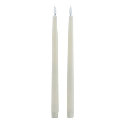 Hill Interiors Luxe Collection Electric Candle (Pack Of 2) Taupe (25Cm X 2Cm X 2Cm) from B&Q
