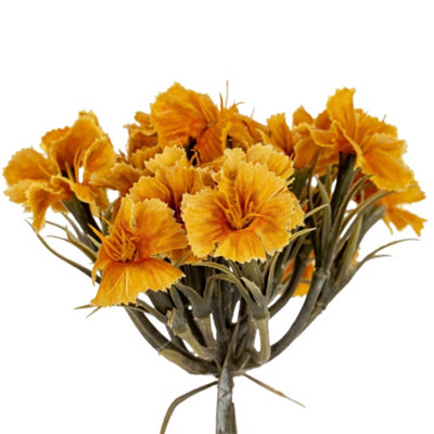 B&Q -  Dianthus Artificial Flower Spray Yellow (One Size)
