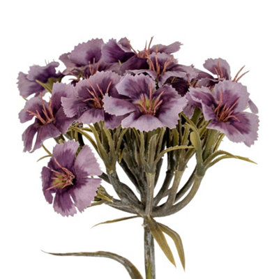 B&Q -  Dianthus Artificial Flower Spray Purple (One Size)
