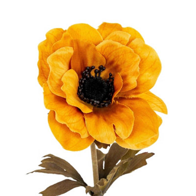 Hill Interiors Anemone Anemone Artificial Flower Yellow (One Size) from B&Q