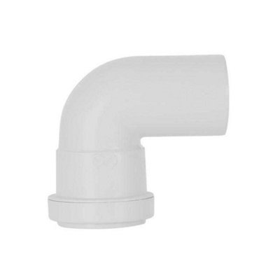 Davant Push Fit Pipe Bend White (40mm) from B&Q