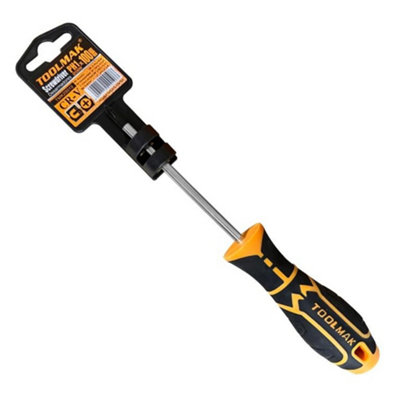 Toolmak Phillips Head Screwdriver Black/orange (100mm X 1mm) from B&Q