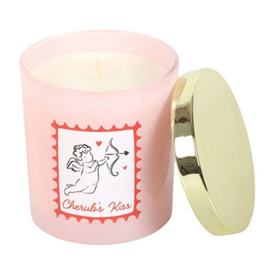 Something Different Cherubs Kiss Pionberry Peach Scented Candle White/blush Pink (One Size) from B&Q