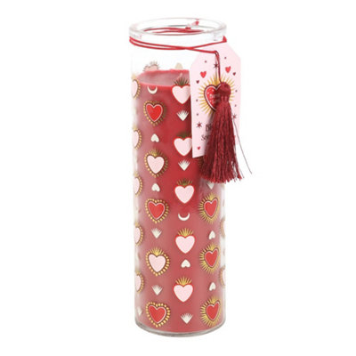 Something Different Black Fig Sacred Heart Tube Candle Red/transparent (One Size) from B&Q