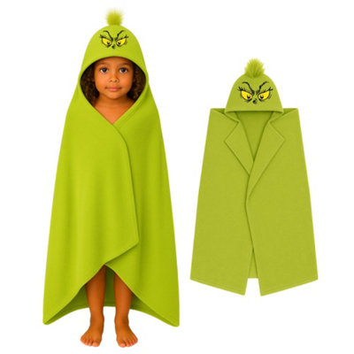 The Grinch Childrens/kids Wrap Blanket Hoodie Green (One Size) from B&Q