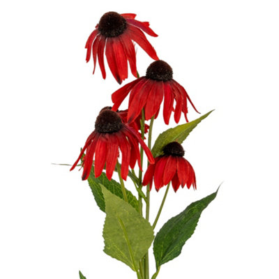 B&Q -  Echinacea Artificial Flower Spray Red (One Size)
