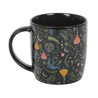  - Something Different Midnight Bloom 350Ml Mug Black/multicoloured (One Size)