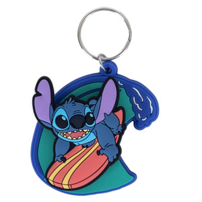 Lilo & Stitch Surf Pvc Stitch Keyring Blue (One Size) from B&Q