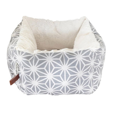 Dream Paws Snuggle Geometric Dog Bed Grey (One Size) from B&Q