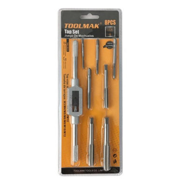  - Toolmak Tap & Die Set(Pack Of 8) Silver (One Size)
