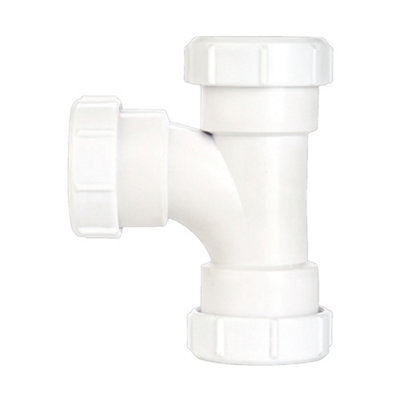 Securplumb Compression Swept Tee White (32mm) from B&Q