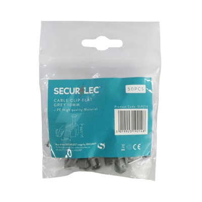 Securlec Cable Clips (Pack Of 50) Grey (14mm) from B&Q