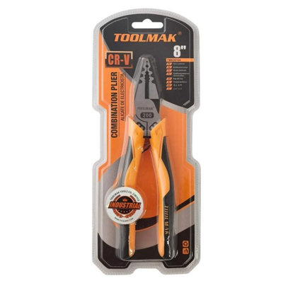 Toolmak Combination Pliers Orange/black (One Size) from B&Q