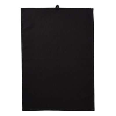 B&Q Black Nutshell Organic Cotton Plain Tea Towel (One ) 70Cm B&Q