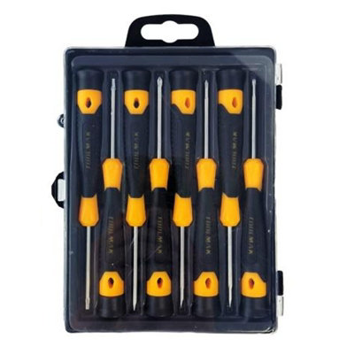 Toolmak Precision Screwdriver Set(Pack Of 8) Black/orange/steel (One Size) from B&Q