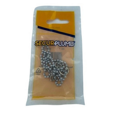 Securplumb Plain Bath Ball Chain Silver (30Cm) from B&Q
