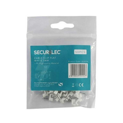Securlec Flat Cable Clips (Pack Of 50) White (5mm) from B&Q