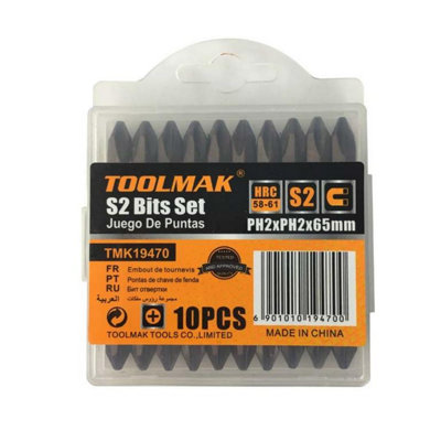  - Toolmak Drill Bit Set (Pack Of 10) Black (One Size)
