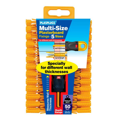 Plasplugs Plasterboard Plugs (Pack Of 50) Yellow (One Size) from B&Q