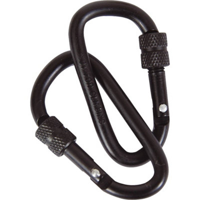  - Web-Tex Warrior Carabiner (Pack Of 2) Black (6mm)