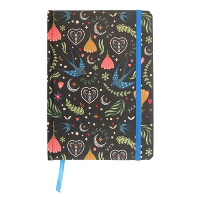 B&Q Black Something Different Midnight Bloom A5 Notebook /Multicoloured (One ) 21Cm